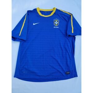 Brazil Away football shirt 2010 Soccer Jersey Nike Men's Trikot Blue Size L